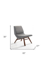22" Grey And Walnut Solid Color Lounge Chair With Ottoman - Homeroots - Flyclothing LLC
