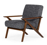 24" Grey And Walnut Solid Color Arm Chair - Homeroots - Flyclothing LLC