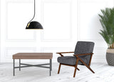 24" Grey And Walnut Solid Color Arm Chair - Homeroots - Flyclothing LLC