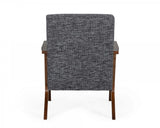 24" Grey And Walnut Solid Color Arm Chair - Homeroots - Flyclothing LLC
