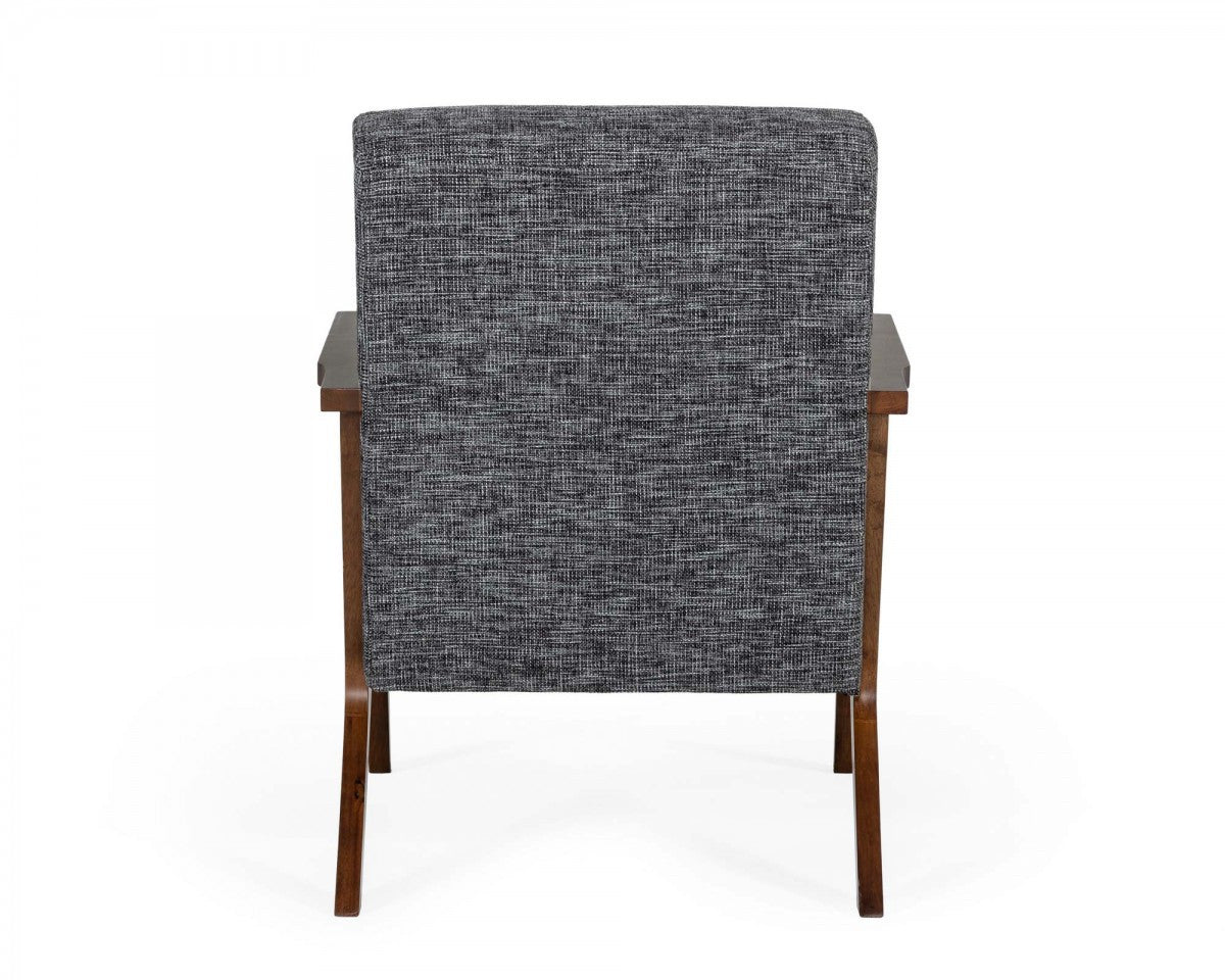 24" Grey And Walnut Solid Color Arm Chair - Homeroots - Flyclothing LLC