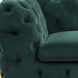 50" Green And Gold Velvet Tufted Club Chair - Homeroots - Flyclothing LLC