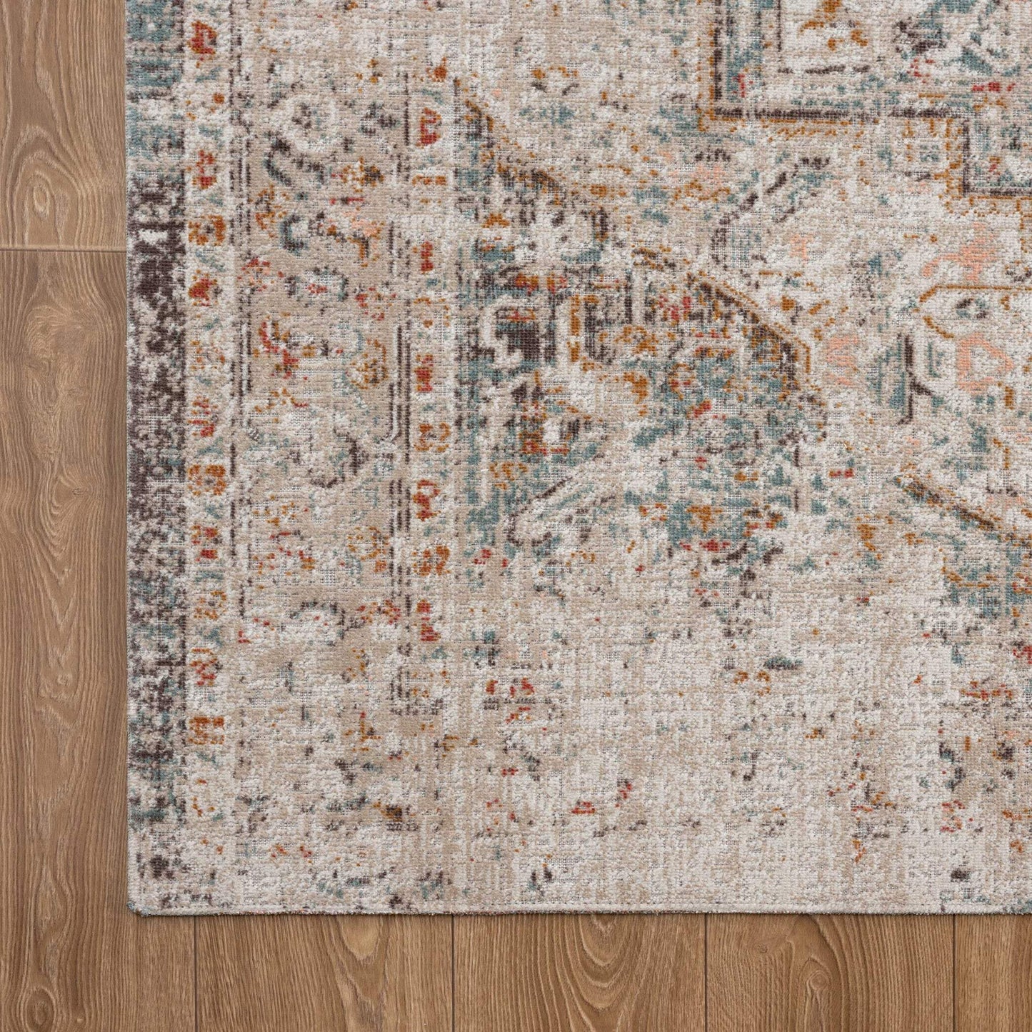 5' X 8' Beige Abstract Stain Resistant Indoor Outdoor Area Rug - Homeroots - Flyclothing LLC