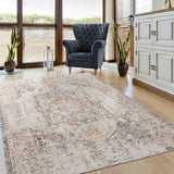 5' X 8' Beige Abstract Stain Resistant Indoor Outdoor Area Rug - Homeroots - Flyclothing LLC