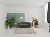 5' X 8' Beige Floral Stain Resistant Indoor Outdoor Area Rug - Homeroots