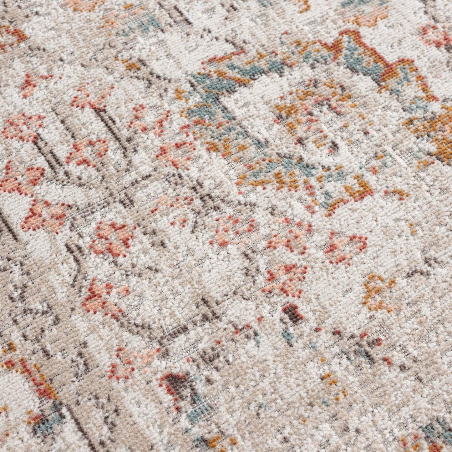 5' X 8' Beige Floral Stain Resistant Indoor Outdoor Area Rug - Homeroots - Flyclothing LLC