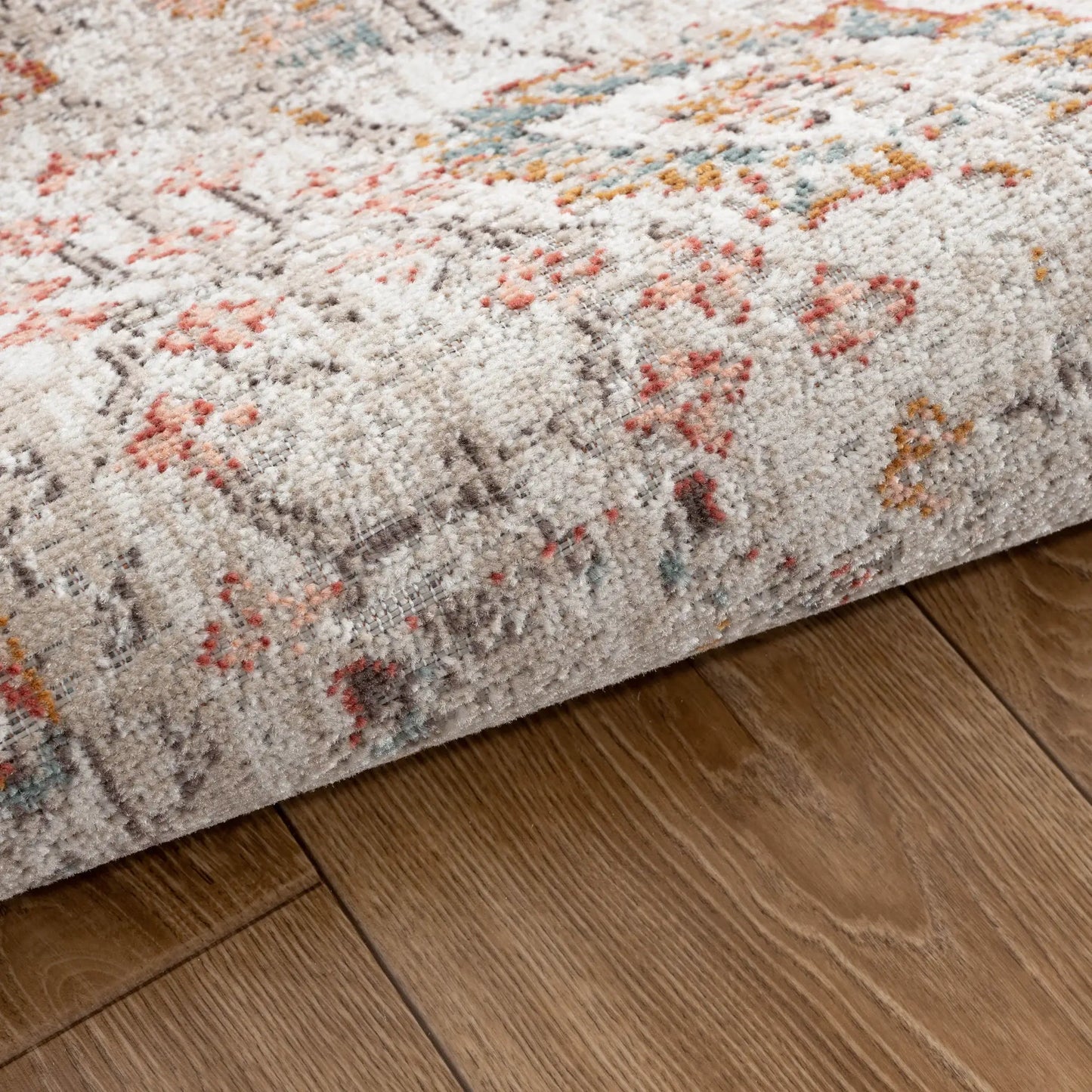 5' X 8' Beige Floral Stain Resistant Indoor Outdoor Area Rug - Homeroots - Flyclothing LLC