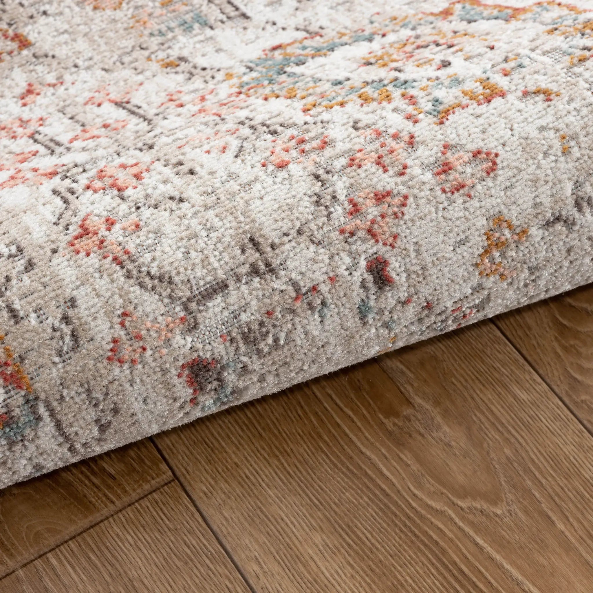 5' X 8' Beige Floral Stain Resistant Indoor Outdoor Area Rug - Homeroots - Flyclothing LLC