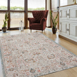 8' X 10' Beige Floral Stain Resistant Indoor Outdoor Area Rug - Homeroots - Flyclothing LLC