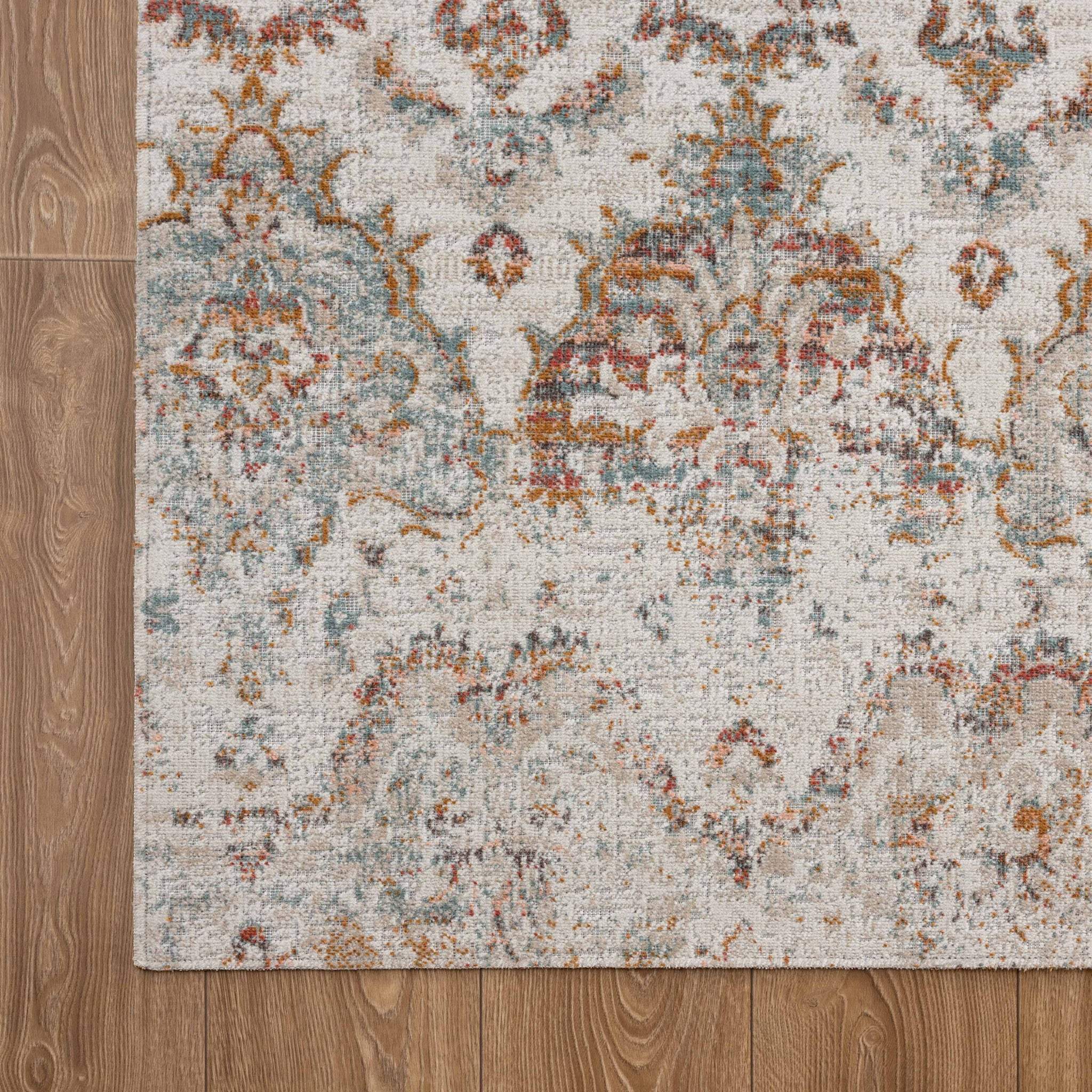 9' X 12' Beige Damask Stain Resistant Indoor Outdoor Area Rug - Homeroots - Flyclothing LLC