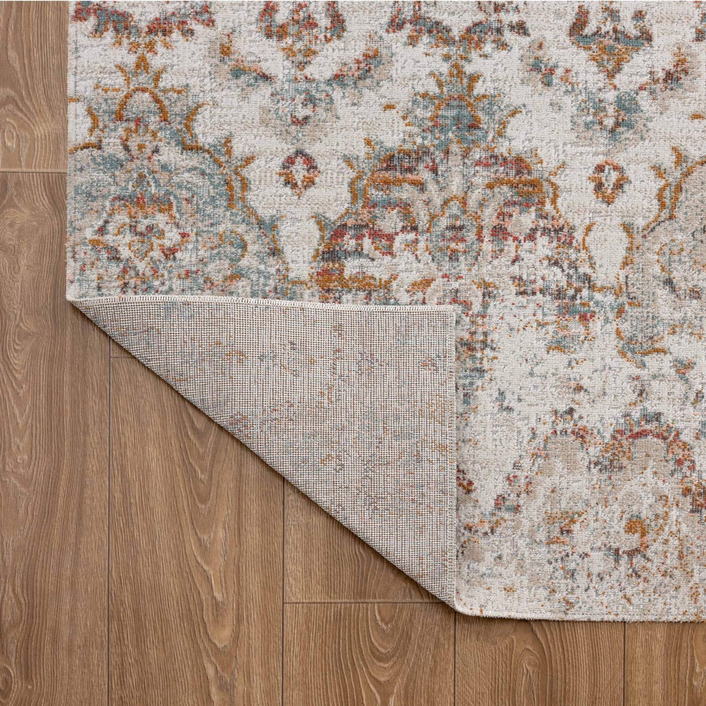 9' X 12' Beige Damask Stain Resistant Indoor Outdoor Area Rug - Homeroots - Flyclothing LLC