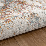 9' X 12' Beige Damask Stain Resistant Indoor Outdoor Area Rug - Homeroots - Flyclothing LLC
