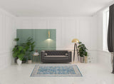 5' X 8' Blue Floral Stain Resistant Indoor Outdoor Area Rug - Homeroots - Flyclothing LLC