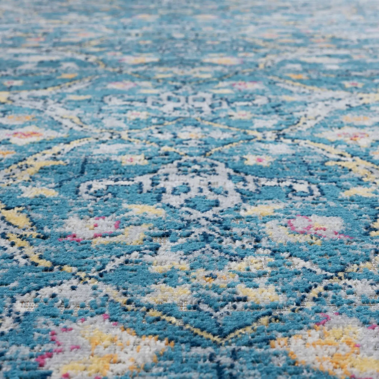 8' X 10' Blue Floral Stain Resistant Indoor Outdoor Area Rug - Homeroots - Flyclothing LLC