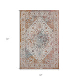 5' X 8' Beige Abstract Stain Resistant Indoor Outdoor Area Rug - Homeroots - Flyclothing LLC
