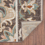 5' X 8' Brown Floral Stain Resistant Indoor Outdoor Area Rug - Homeroots - Flyclothing LLC