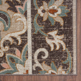 8' X 10' Brown Floral Stain Resistant Indoor Outdoor Area Rug - Homeroots