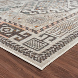 5' X 8' Cream Geometric Stain Resistant Indoor Outdoor Area Rug - Homeroots - Flyclothing LLC