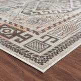 5' X 8' Cream Geometric Stain Resistant Indoor Outdoor Area Rug - Homeroots - Flyclothing LLC