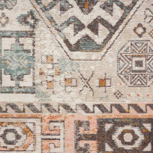 8' X 10' Cream Geometric Stain Resistant Indoor Outdoor Area Rug - Homeroots - Flyclothing LLC