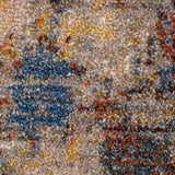 4' X 6' Gray Beige Blue And Yellow Abstract Power Loom Distressed Stain Resistant Area Rug - Homeroots - Flyclothing LLC