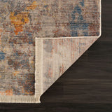 4' X 6' Gray Beige Blue And Yellow Abstract Power Loom Distressed Stain Resistant Area Rug - Homeroots - Flyclothing LLC