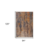 8' X 10' Gray Beige Blue And Yellow Abstract Power Loom Distressed Stain Resistant Area Rug - Homeroots - Flyclothing LLC