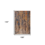 9' X 12' Gray Beige Blue And Yellow Abstract Power Loom Distressed Stain Resistant Area Rug - Homeroots - Flyclothing LLC