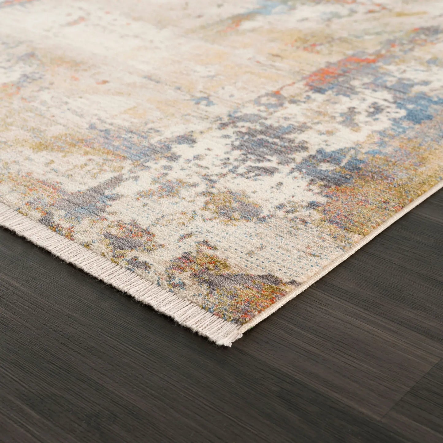 4' X 6' Gray And Ivory Abstract Power Loom Distressed Stain Resistant Area Rug - Homeroots - Flyclothing LLC