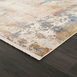 5' X 8' Gray And Ivory Abstract Power Loom Distressed Stain Resistant Area Rug - Homeroots - Flyclothing LLC