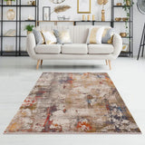 5' X 8' Gray And Ivory Abstract Power Loom Distressed Stain Resistant Area Rug - Homeroots - Flyclothing LLC