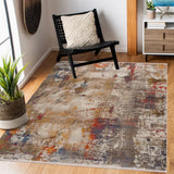 8' X 10' Gray And Ivory Abstract Power Loom Distressed Stain Resistant Area Rug - Homeroots - Flyclothing LLC