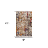 8' X 10' Gray And Ivory Abstract Power Loom Distressed Stain Resistant Area Rug - Homeroots - Flyclothing LLC