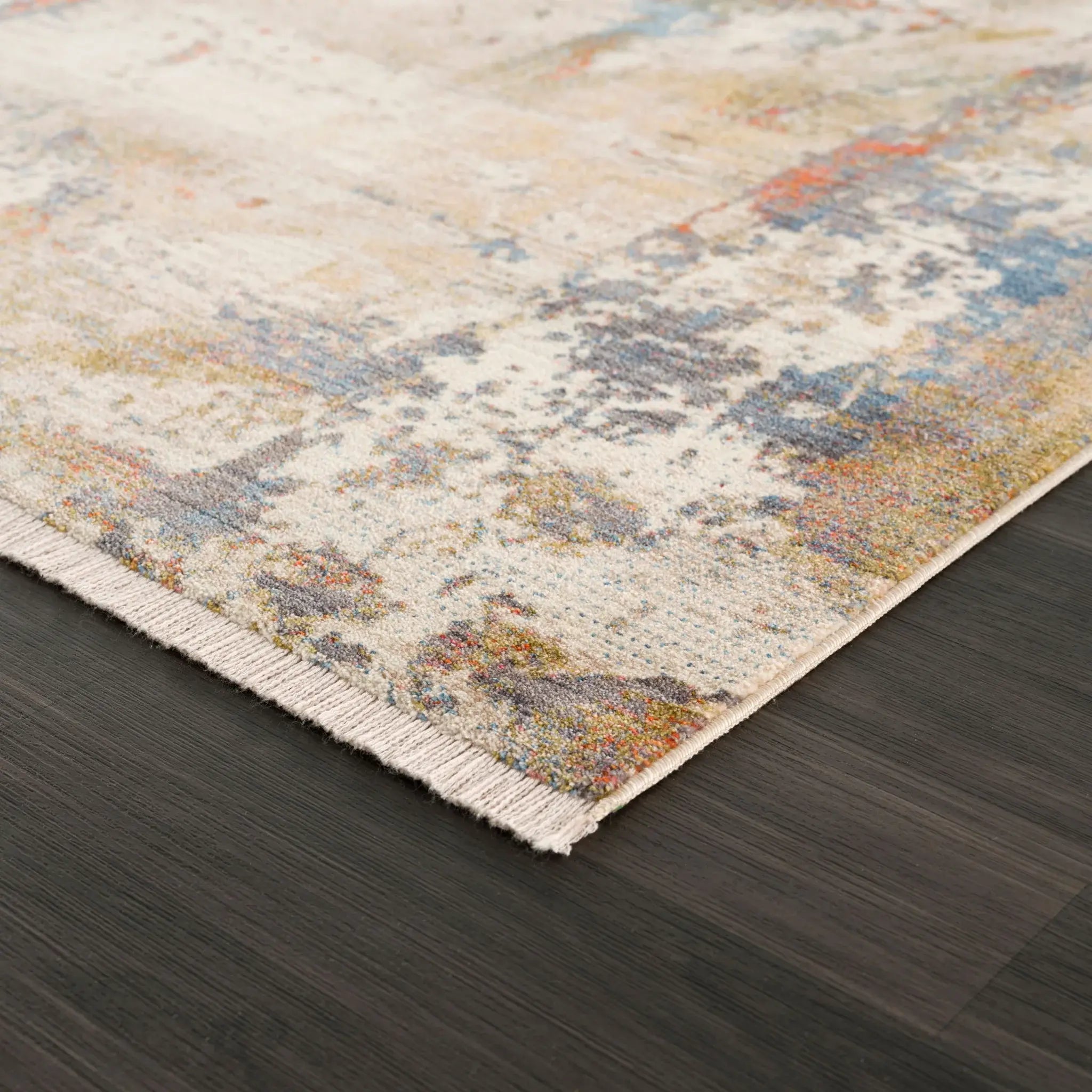 9' X 12' Gray And Ivory Abstract Power Loom Distressed Stain Resistant Area Rug - Homeroots - Flyclothing LLC