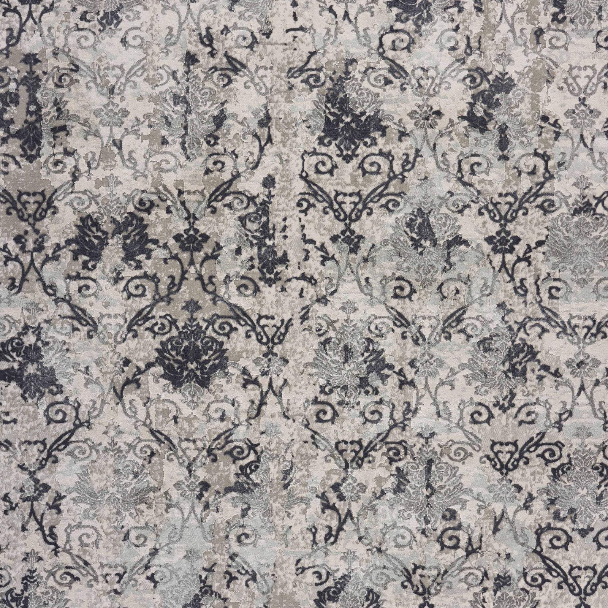 2' X 3' Cream And Gray Damask Stain Resistant Area Rug - Homeroots - Flyclothing LLC