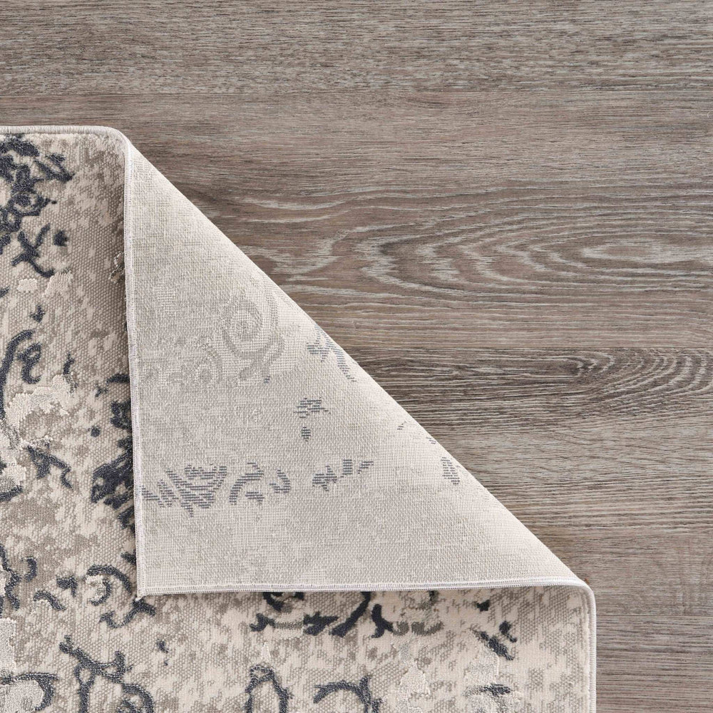 2' X 3' Cream And Gray Damask Stain Resistant Area Rug - Homeroots - Flyclothing LLC