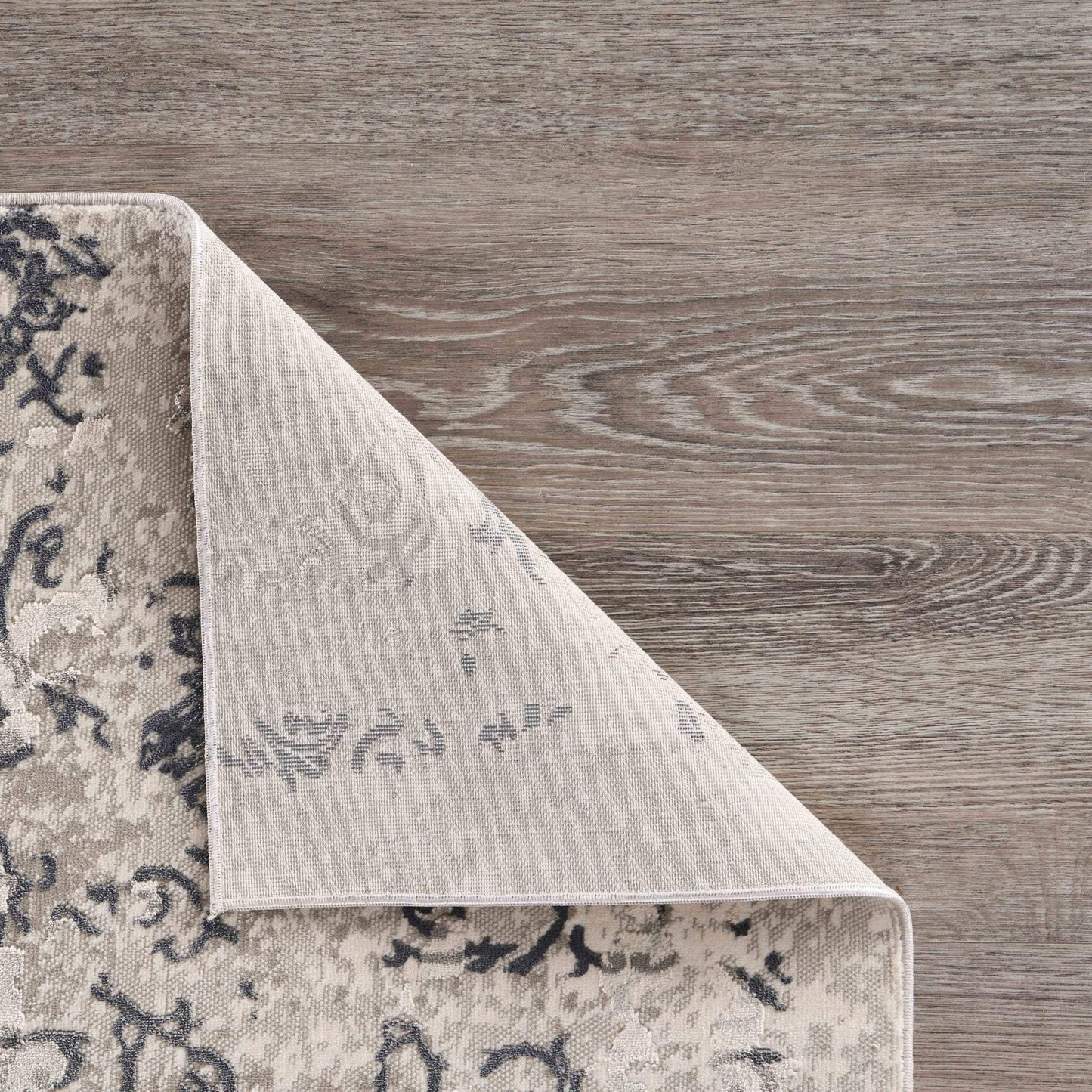 10' X 13' Cream And Gray Damask Stain Resistant Area Rug - Homeroots - Flyclothing LLC