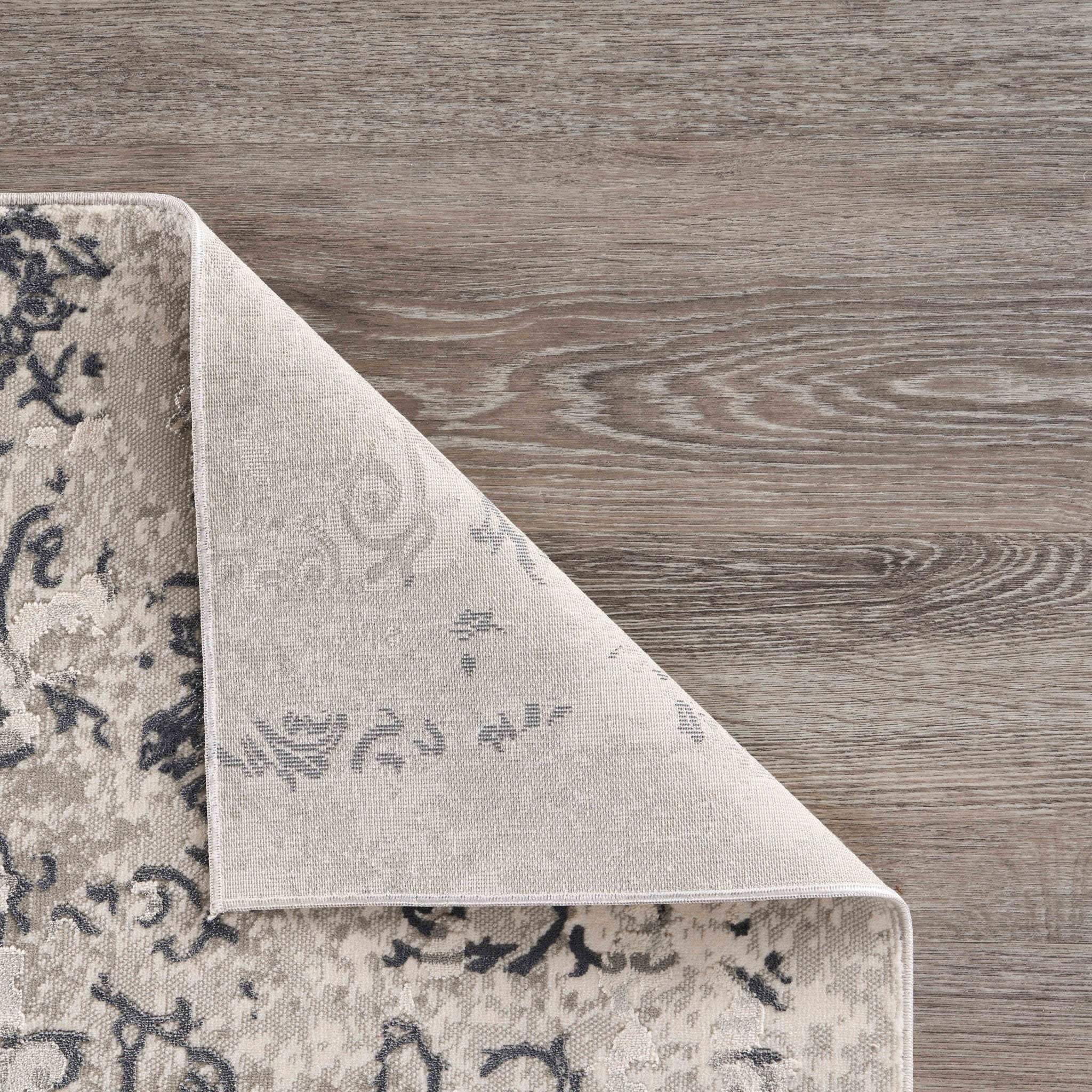 10' X 13' Cream And Gray Damask Stain Resistant Area Rug - Homeroots - Flyclothing LLC