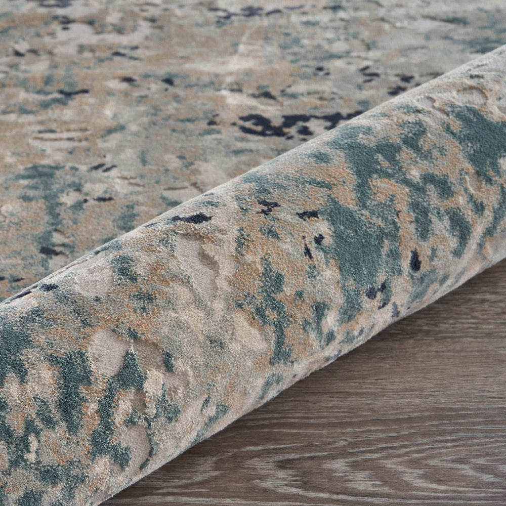 2' X 3' Gray Blue Taupe And Cream Abstract Distressed Stain Resistant Area Rug - Homeroots - Flyclothing LLC