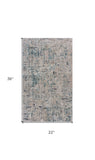 2' X 3' Gray Blue Taupe And Cream Abstract Distressed Stain Resistant Area Rug - Homeroots - Flyclothing LLC