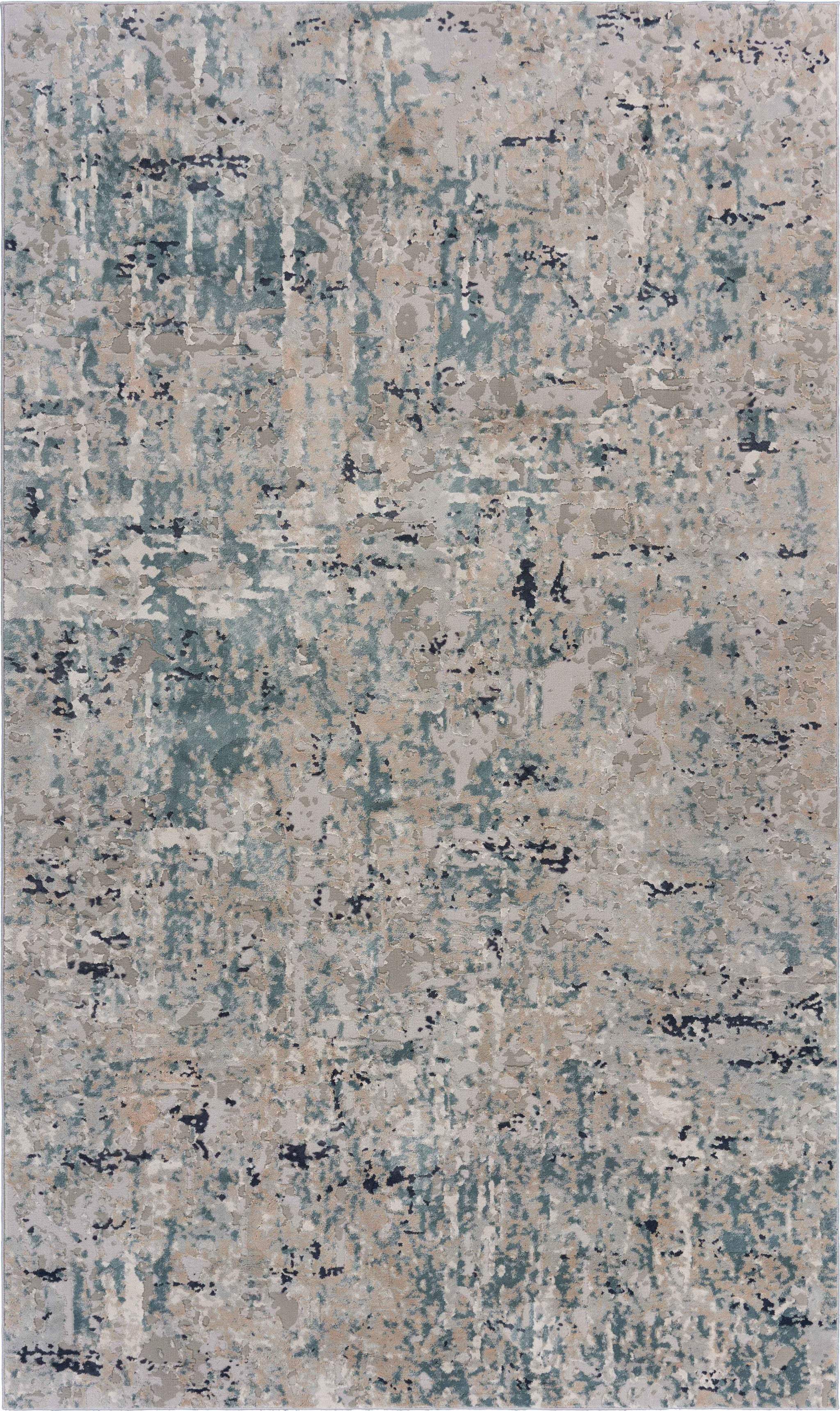 8' X 11' Gray Blue Taupe And Cream Abstract Distressed Stain Resistant Area Rug - Homeroots - Flyclothing LLC