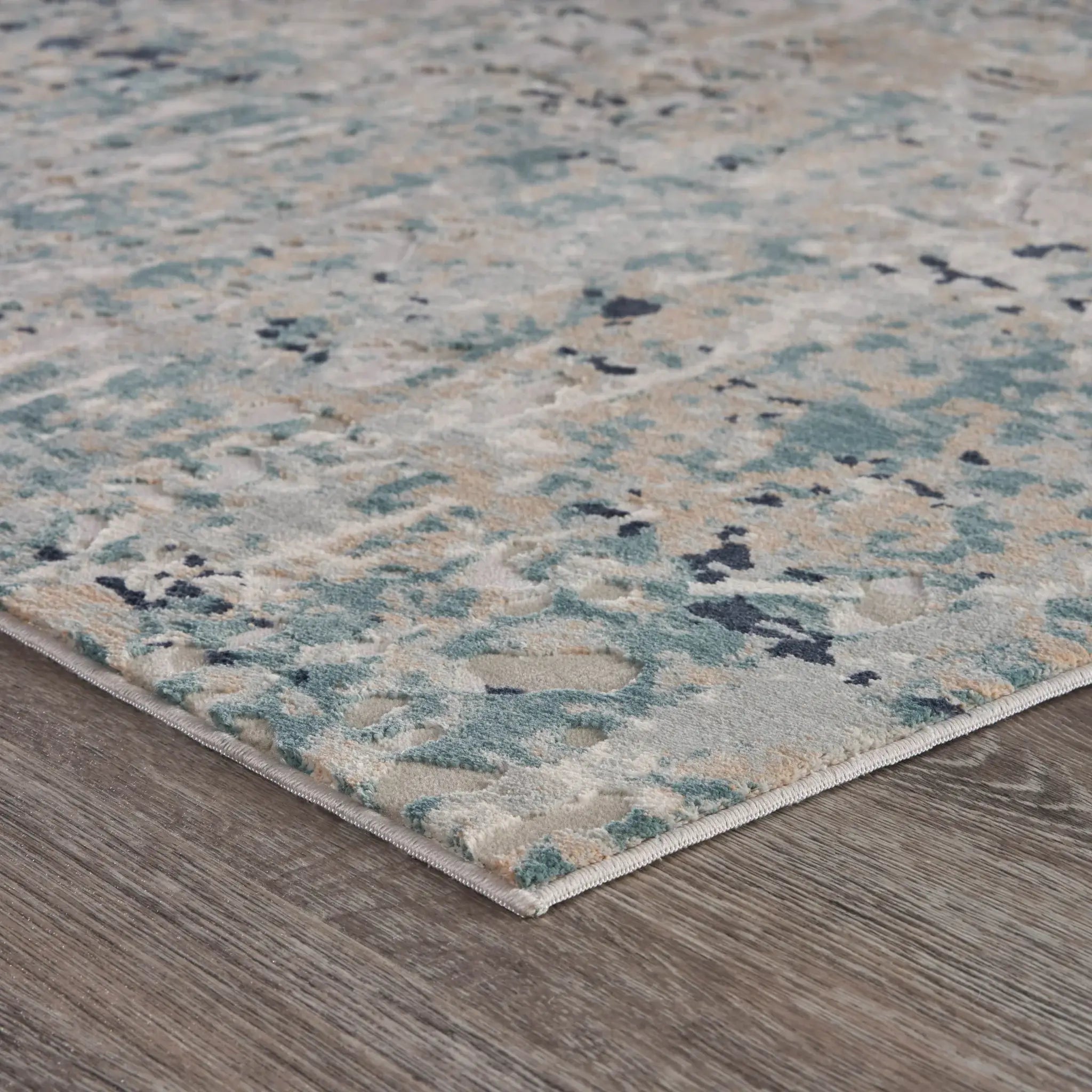 8' X 11' Gray Blue Taupe And Cream Abstract Distressed Stain Resistant Area Rug - Homeroots - Flyclothing LLC