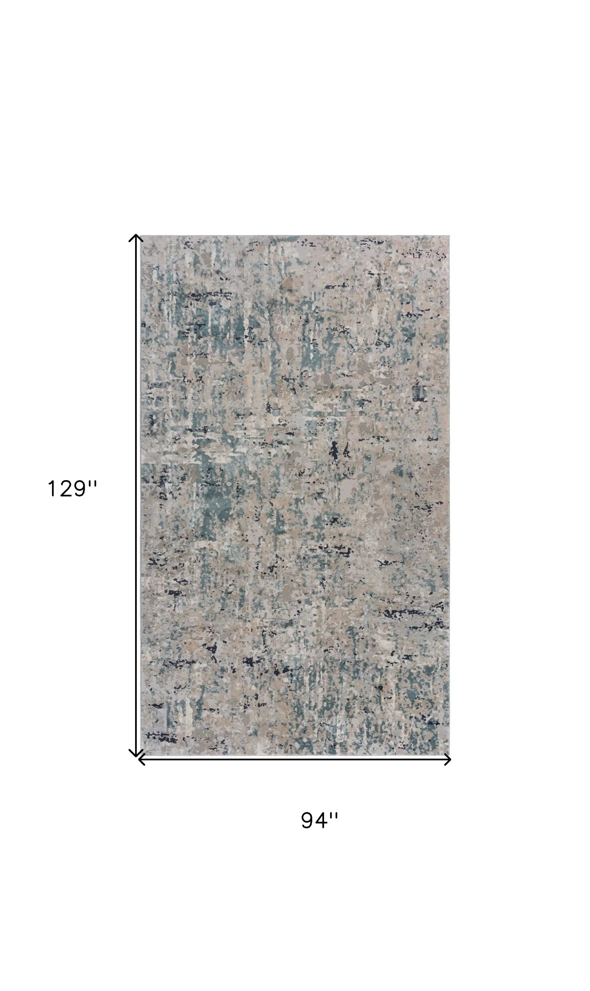 8' X 11' Gray Blue Taupe And Cream Abstract Distressed Stain Resistant Area Rug - Homeroots - Flyclothing LLC