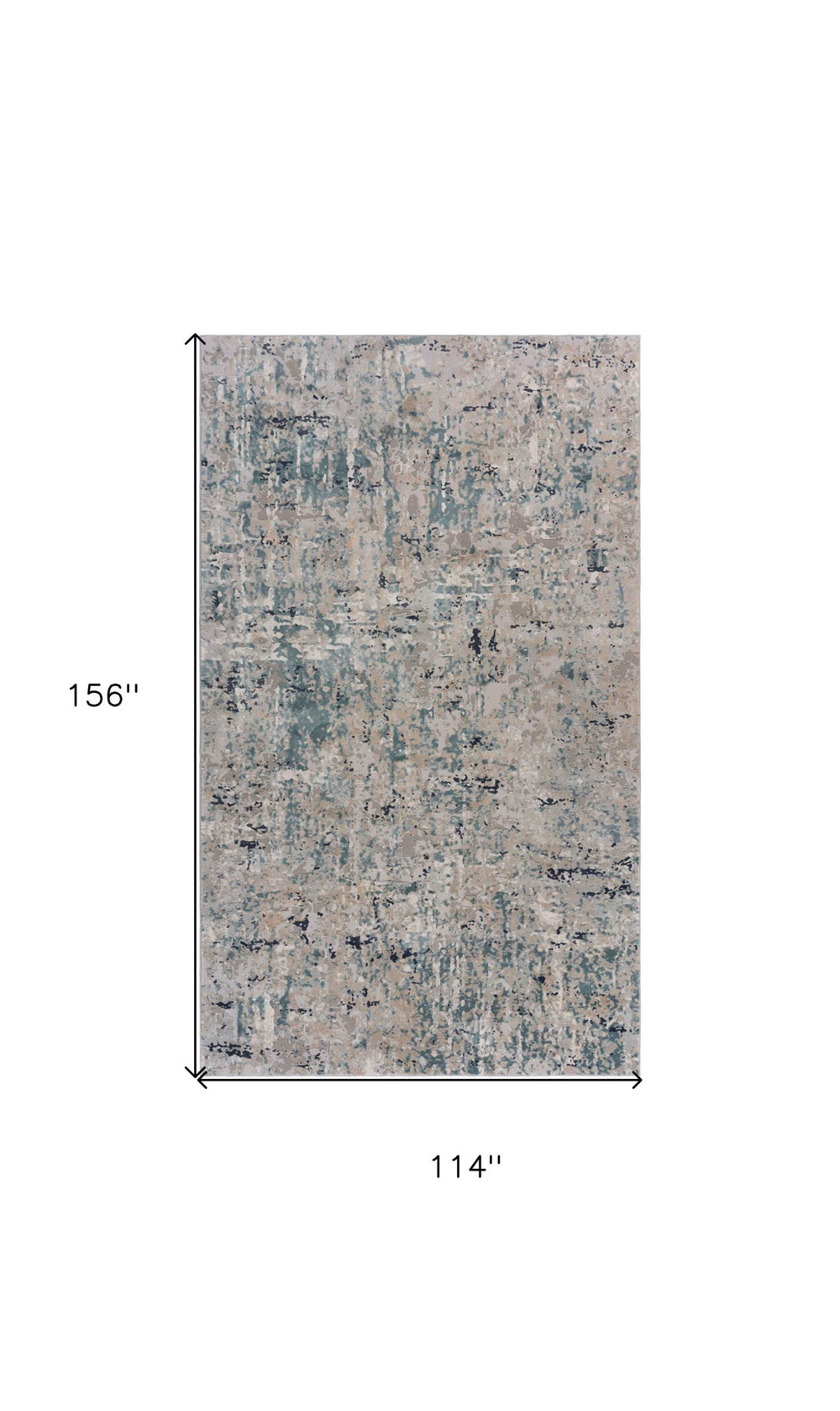 10' X 13' Gray Blue Taupe And Cream Abstract Distressed Stain Resistant Area Rug - Homeroots - Flyclothing LLC