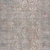 2' X 3' Gray Ivory Slate Blue And Wine Red Abstract Distressed Stain Resistant Area Rug - Homeroots - Flyclothing LLC