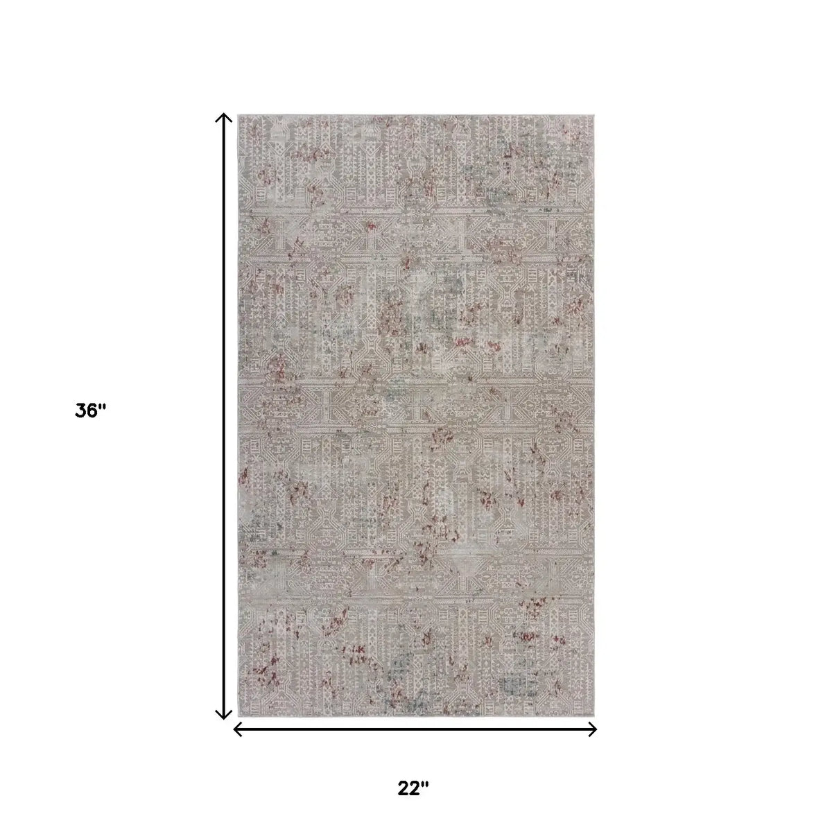 2' X 3' Gray And Ivory Geometric Distressed Stain Resistant Area Rug - Homeroots - Flyclothing LLC