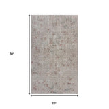 2' X 3' Gray And Ivory Geometric Distressed Stain Resistant Area Rug - Homeroots - Flyclothing LLC