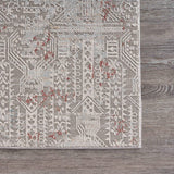 8' X 11' Gray Ivory Slate Blue And Wine Red Geometric Stain Resistant Area Rug - Homeroots - Flyclothing LLC