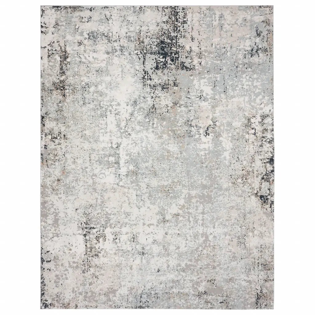 5' X 7' Gray Cream And Taupe Abstract Distressed Stain Resistant Area Rug - Homeroots - Flyclothing LLC