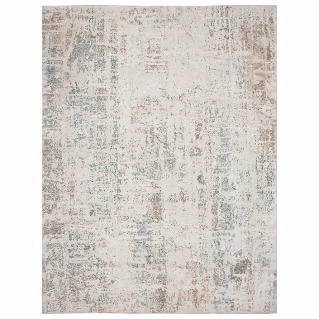 2' X 3' Gray Blue Taupe And Cream Abstract Distressed Stain Resistant Area Rug - Homeroots - Flyclothing LLC